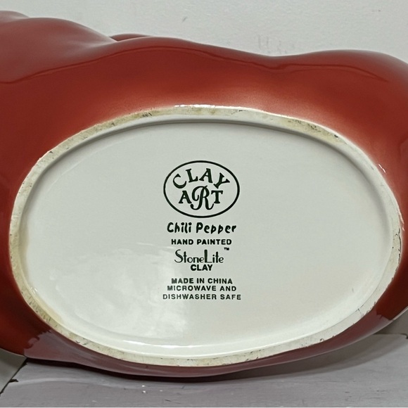 Clay Art Chili Pepper Hand Painted Jar With Lid 13” X 8.5” - Picture 7 of 9